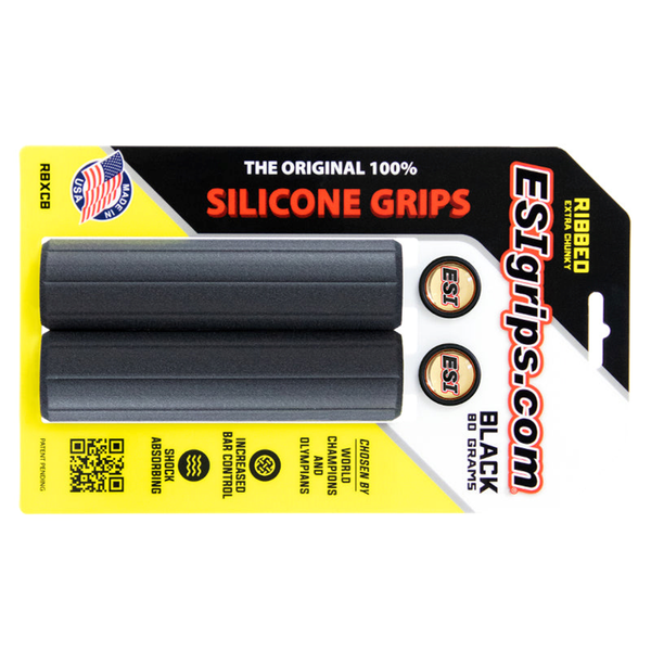 RIBBED EXTRA CHUNKY SILICONE GRIPS - NEGRO