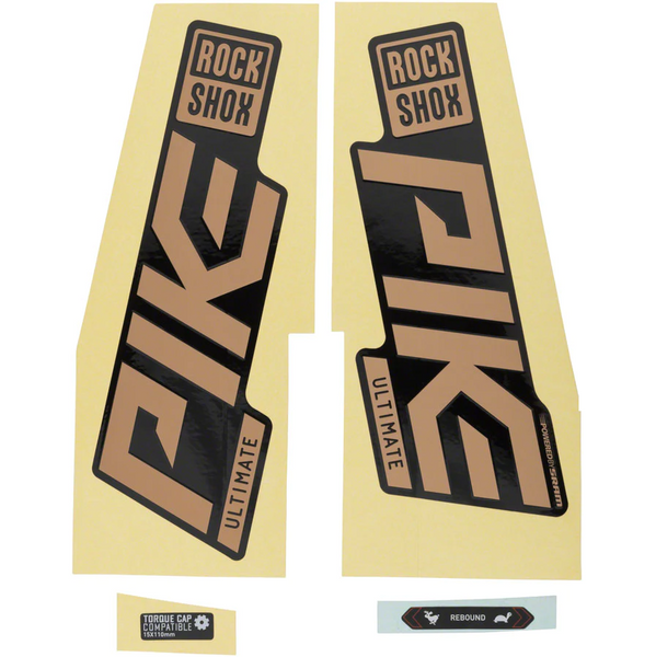 KIT DE PEGATINAS PARA HORQUILLA ROCKSHOX PIKE ULTIMATE - COBRE MATE/NEGRO BRILLANTE