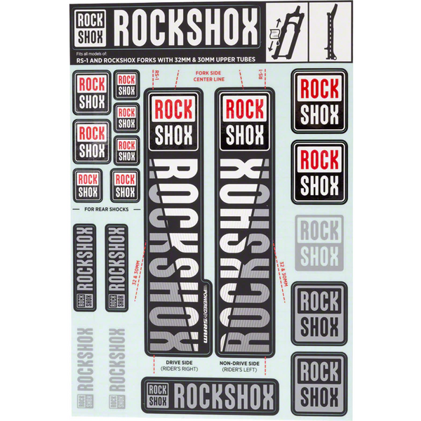 PEGATINAS PARA SUSPENSION ROCK SHOX 30/32 RS1 BLANCO