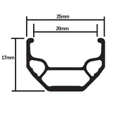ANILLA SUN RINGLE ENVY LITE DE 20" (406 MM) - 36H - NEGRA CON ABT