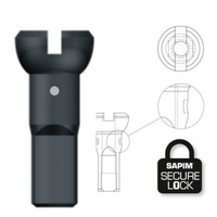 SAPIM BRASS POLYAX NIPPLE, 14G/12MM - SECURE LOCK - NEGRO