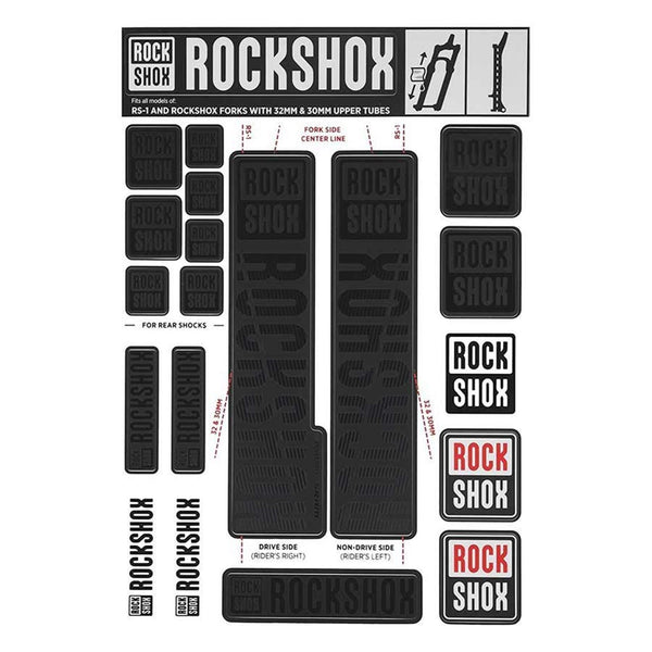 CALCOMANIA PARA SUSPENSION ROCK SHOX 30/32 RS1 - NEGRO MATE