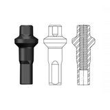 SAPIM DOUBLE SQUARE SL ALLOY NIPPLE, 14G/16MM - SECURE LOCK - NEGRO
