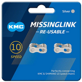 ESLABÓN RAPIDO KMC DE 10 VELOCIDADES (REUSABLE) 2 PARES