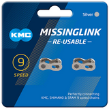 ESLABÓN RAPIDO KMC DE 9 VELOCIDADES (REUSABLE) 2 PARES
