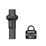 SAPIM DOUBLE SQUARE SL ALLOY NIPPLE, 14G/16MM - SECURE LOCK - NEGRO