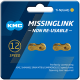 ESLABÓN RÁPIDO KMC DE 12 VELOCIDADES, DORADO - 2 PARES