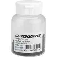 TERMINALES JAGWIRE PARA EXTREMOS DE CABLES/CHICOTILLOS, 1.2MM / NEGRO