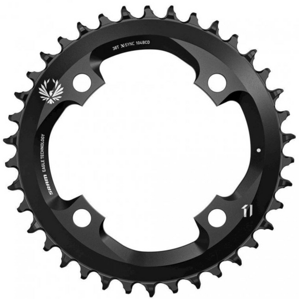 PLATO SRAM X-SYNC 2, 38T, BCD: 104 - BLACK