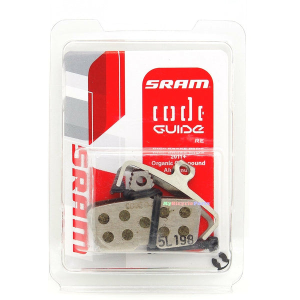 PASTILLAS DE FRENO SRAM CODE CON RESPALDO DE ALUMINIO - ORGÁNICAS